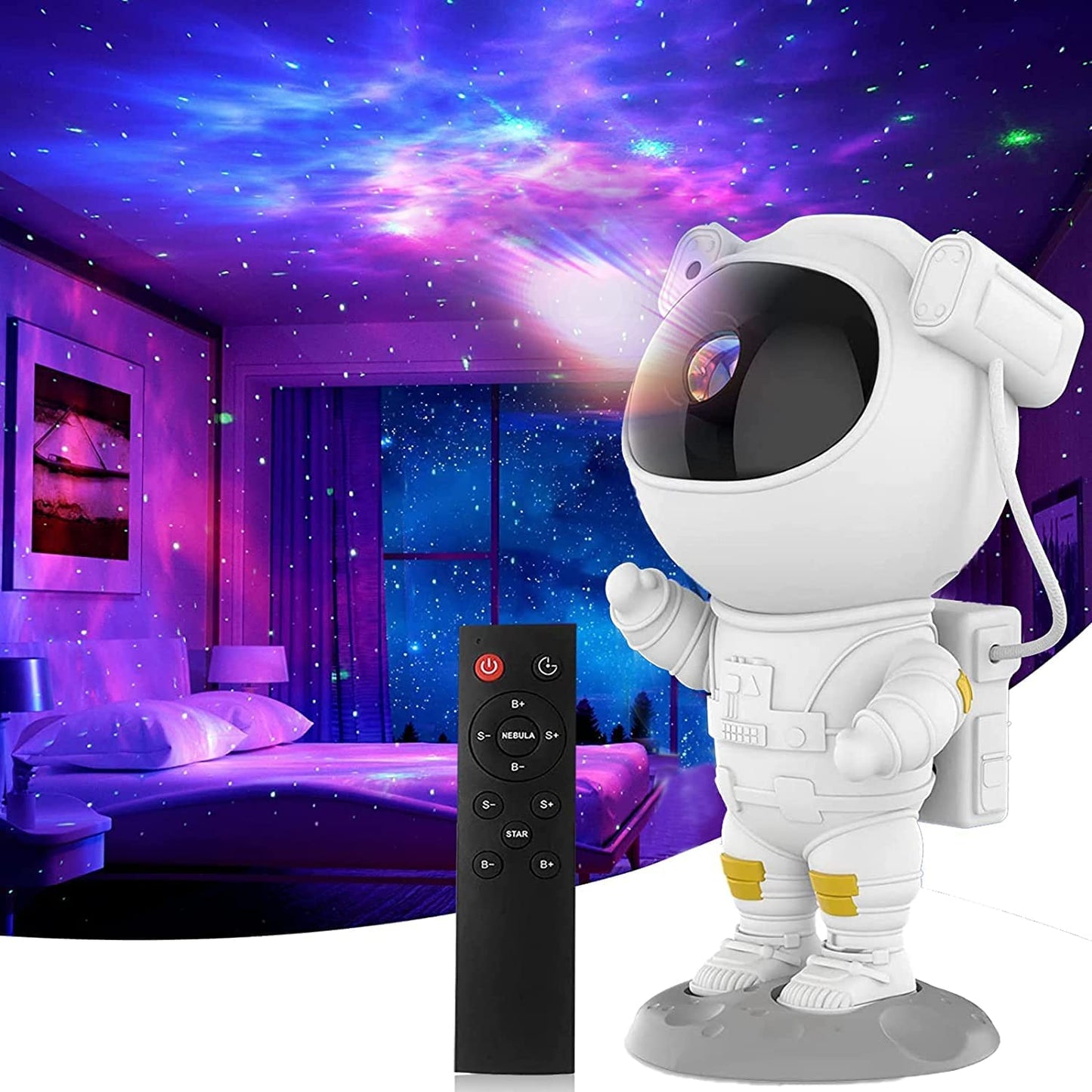 AstroLume™ 360° Galaxy Projector – Magnetic Astronaut Night Light with Remote Control