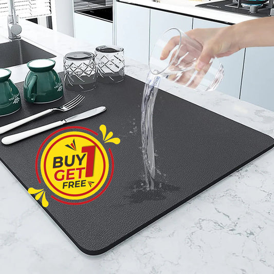 AquaGuard™ Pro – Ultra Absorbent Kitchen Drying Mat (Pack of 2)