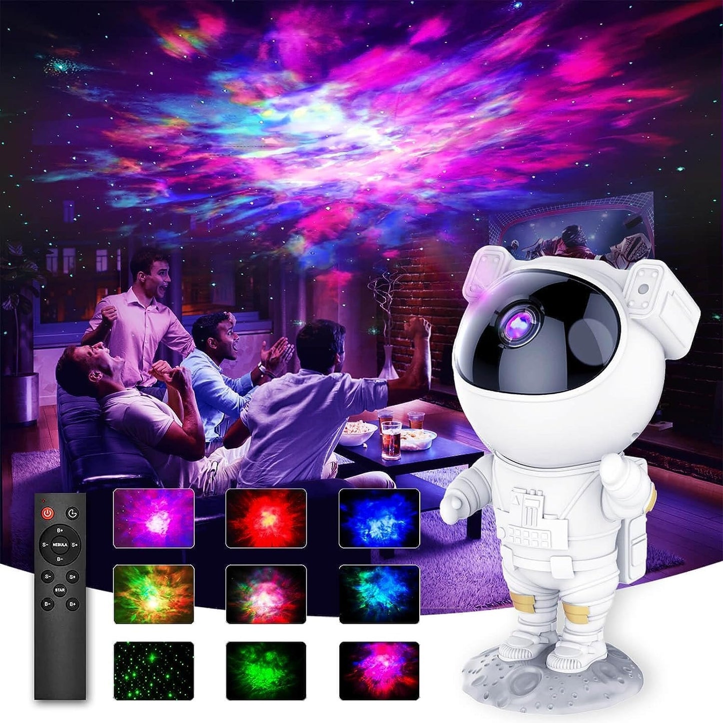 AstroLume™ 360° Galaxy Projector – Magnetic Astronaut Night Light with Remote Control