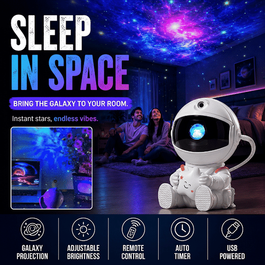 AstroLume™ 360° Galaxy Projector – Magnetic Astronaut Night Light with Remote Control